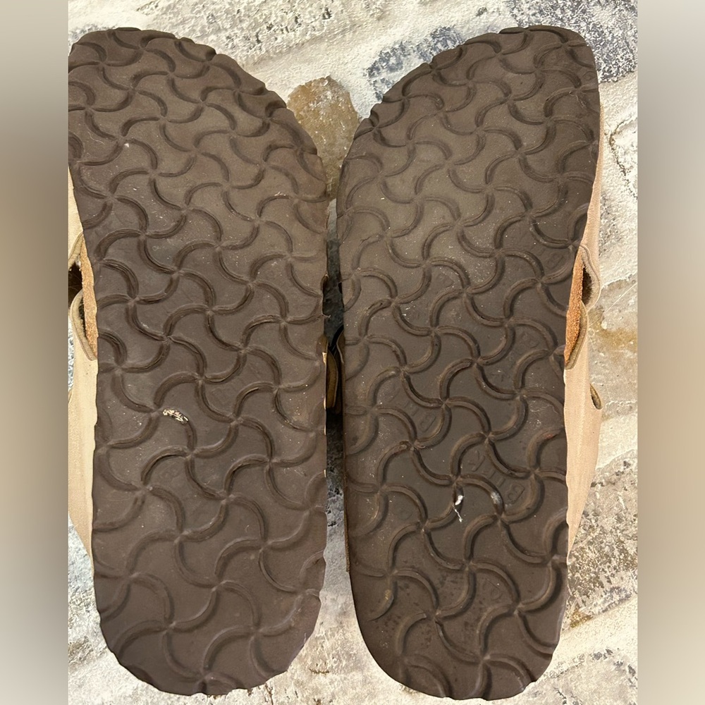 Birki’s by Birkenstock Calais Tan Strappy Sandals Narrow Width - Picture 6 of 7